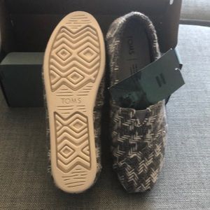 TOMS Alpargata Classic Grey/White Check Print Size 7